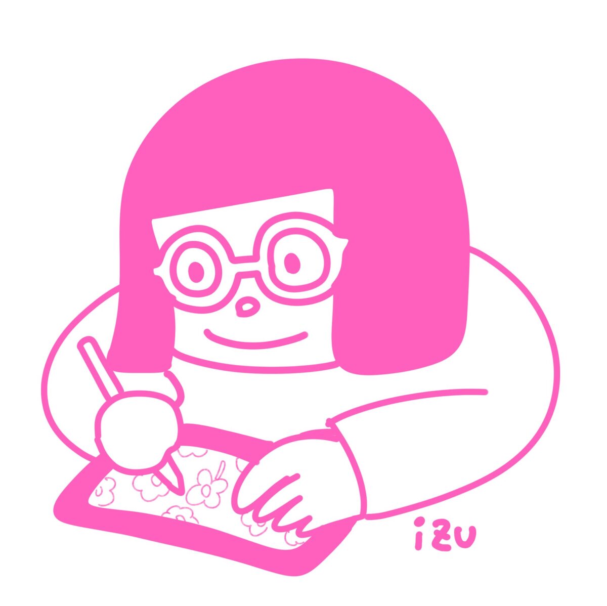 作業中イズちゃんイラスト